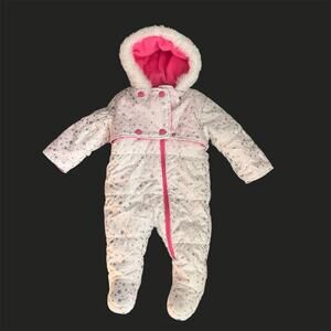 Wippette Kids Infant Star Pink Fleece Snowsuit 6/9 Months Baby